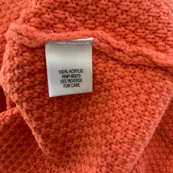 NWT! Lightweight Cable Knit Boatneck Sweater By Croft & Barrow in Coral Size L - Picture 6 of 11